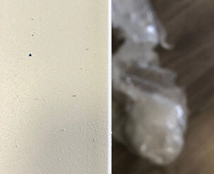 Мусор и пыль в покрытии