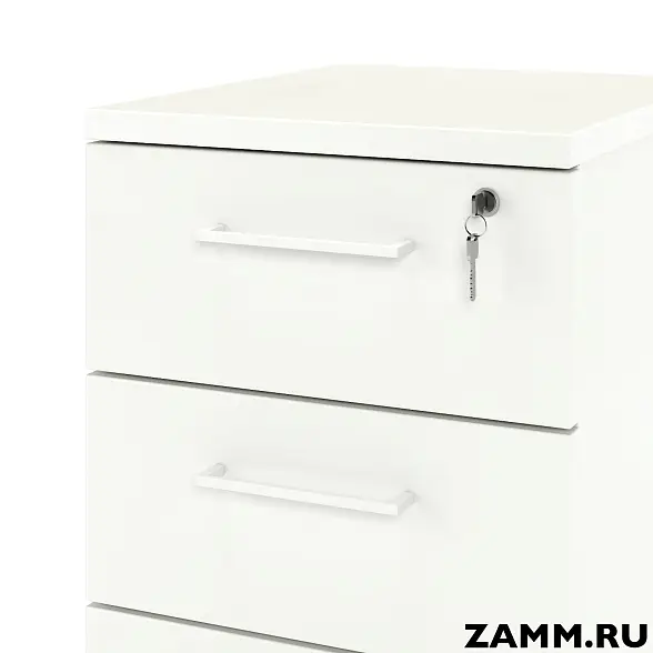 Тумба мобильная ZAMM. 3 ящика с центральным замком (Ш:410, Г:500, В:613) 