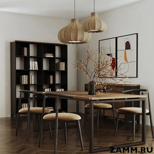 Стеллажная система MIX 4x4 ZAMM. На металлокаркасе (Ш:1494, Г:370, В:1617) 