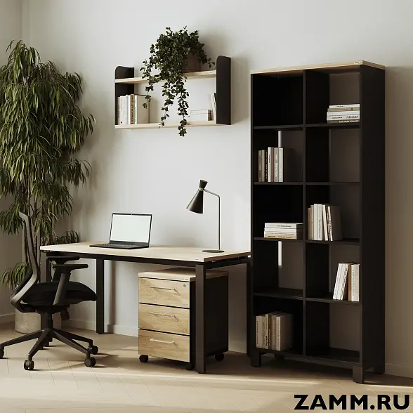 Стеллажная система MIX 4x4 ZAMM. На металлокаркасе (Ш:1494, Г:370, В:1617) 