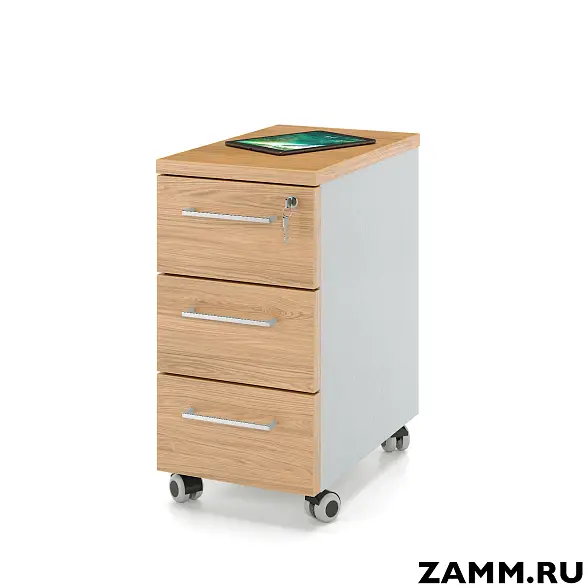 Тумба мобильная ZAMM. 3 ящика с центральным замком (Ш:310, Г:500, В:612)
