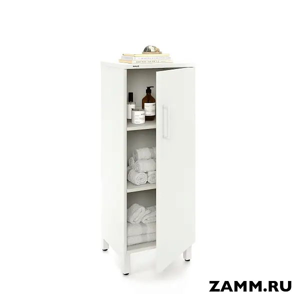 Шкаф ZAMM распашной 3 полки, 1 дверь. На металлокаркасе 450 Правый (Ш:450, Г:414, В:1207)