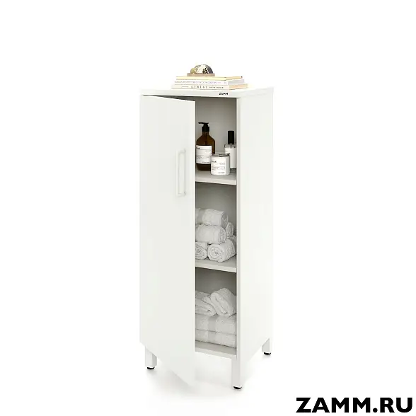 Шкаф ZAMM распашной 3 полки, 1 дверь для дома. На металлокаркасе 450 Левый (Ш:450, Г:414, В:1207)