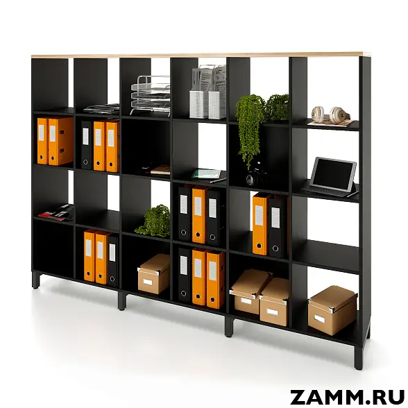 Стеллажная система MIX 4x6 ZAMM. На металлокаркасе (Ш:2230, Г:370, В:1617)