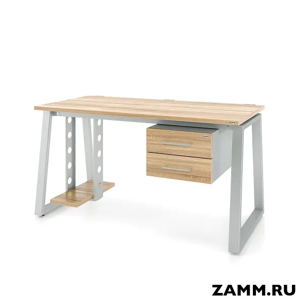 Стол Экспо ТР 2 ящика (Тип 4) с пропусками, кабель-каналом (Д-041)., под. сист. блока (Д-044)