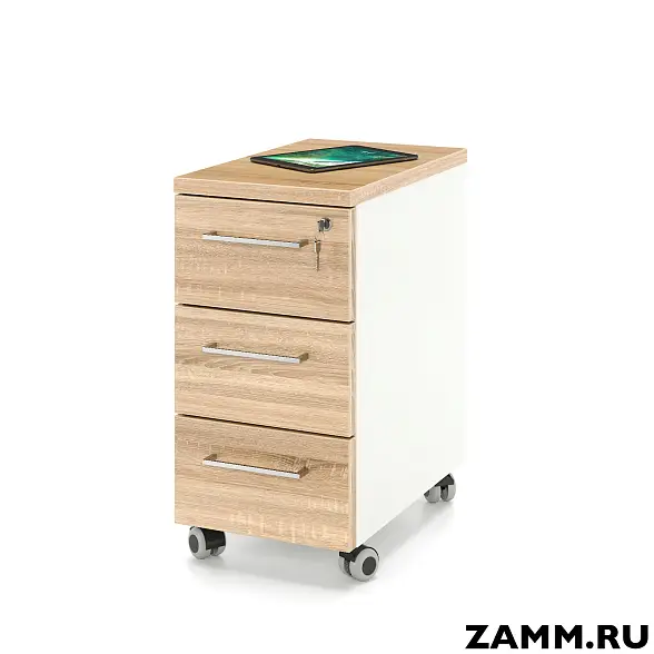 Тумба мобильная ZAMM. 3 ящика с центральным замком (Ш:310, Г:500, В:612)