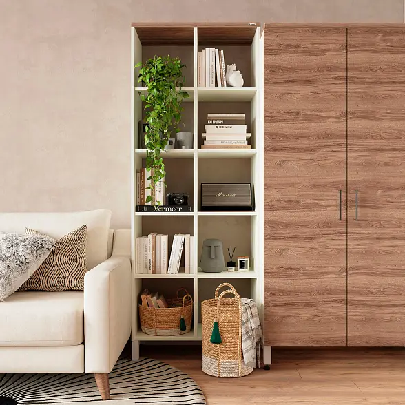 Стеллажная система MIX 4x4 ZAMM. На металлокаркасе (Ш:1494, Г:370, В:1617) 